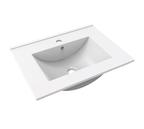 Lavabo encastrado para mueble de baño de 60|16,5 x 61 x 46 cm (alto x ancho x profundo) cerámica blanca|MUEBLES PITARCH