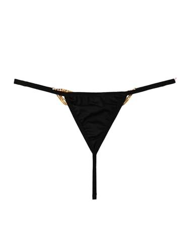 Image of RoseSeek Women's Sparkling Butterfly Chain Underwear Low Rise Cheeky G String Panty