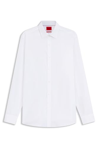 Chemise HUGO Valerio haut de gamme en blanc Open White d'une finition irréprochable