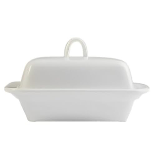 Acense Ceramic Butter Dish Classic White, Multi-Purpose, Microwave, Durable, Stain-Resistant