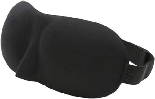 1Pc Black Sleep Mask 3D Sleeping Masks Eye Mask,Soft Silk Lightweight,Comfortable and Adjustable for Travel,Sleeping Masks,Easy to Carry,Sleep Masks and Snoring Health and Household,Sleep and Snoring - Image 4