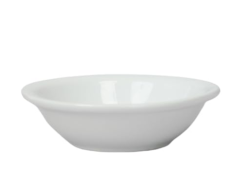 IRESTAURANT PLUS Stoneware Wide Rim Commercial Grade Dinnerware Bright White, Fruit Bowl 4.75inch, 5oz, Case of 36