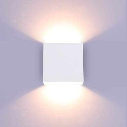 White Modern LED Wall Light Dimmable Mini Wall Sconce Warm White | Up Down Wall Mount Light, Thin Metal Dimming Function, Elegant Accent Lighting For Hallway Bedroom Living Room Interior Walls