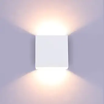 Lightess Modern Wall Sconce Dimmable 10W Hardwired, Up Down Wall Mount Lights Indoor Mini Metal LED Wall Lamp for Living Room Bedroom Hallway Decor, Warm White, O1181TP
