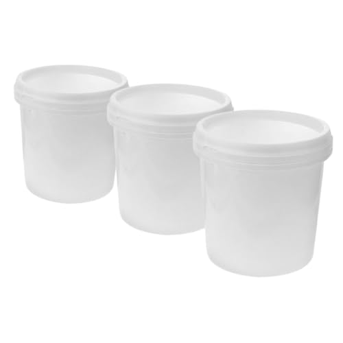 SMASOLO 3pezzi Secchio Piccolo Di Plastica Con Coperchio Contenitore Portatile in Materiale Resistente e Alimentare Per Uso Domestico Bagno e Cucina