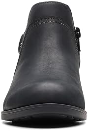Clarks Women's Charlten Grace Ankle Boot, Black Oily Leather, 6.5 | Image 2