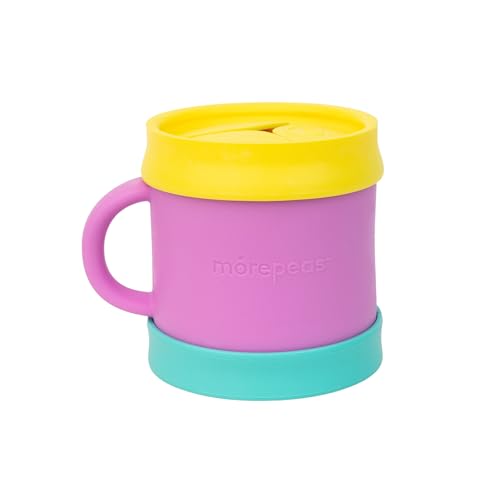 Image of morepeas The Everything Snack Cup | Steam Veggies & More | Reversible Lid & Suction Base, Snack Catcher, Dishwasher, Microwave, Freezer Safe, BPA Free