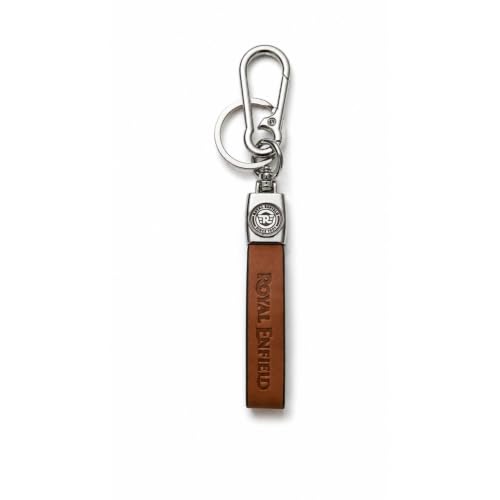 Image of Leather Strap Keychain, Embossed Logo Design, Durable Premium Key Ring for Bike Lovers & Gift Use