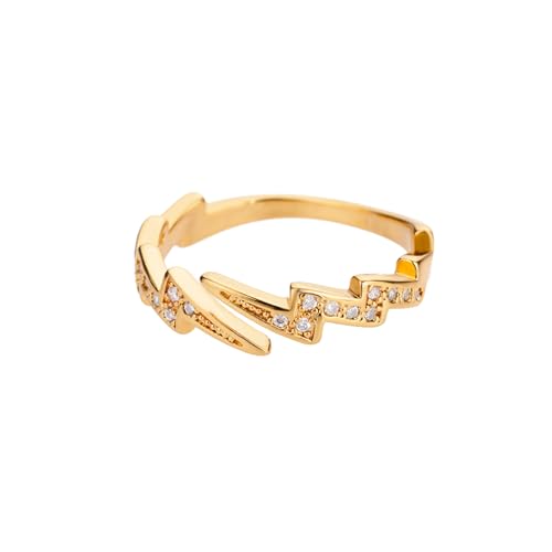 Bague éclair pour femme, le cadeau de couple idéal en acier doré