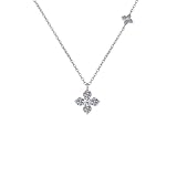 crayfomo Collar minimalista de trébol de cuatro hojas | Cadena de plata con colgante de trébol de cristal