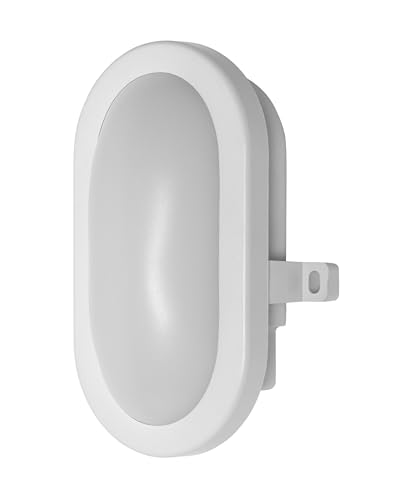 Osram Applique murale LED 6W cloison, 4000K, 420 lm, IP54, IK06, antichoc, boîtier en polycarbonate blanc, angle d'éclairage 120°, pour caves et garages