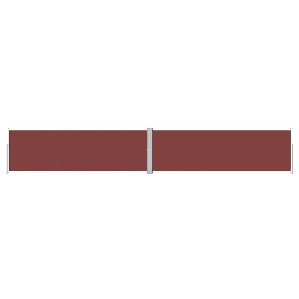 Store latéral extensible marron 160x1000 cm pour l'intimité du jardin