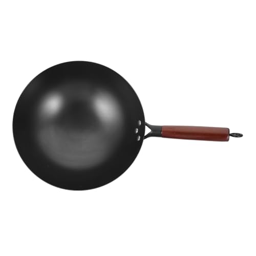 Wok tradicional COLLBATH de hierro antiadherente con mango aislado