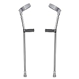 PCP Forearm Crutches, Lightweight Aluminum, Push Button Adjustable Height and Forearm Cuff, Comfort...