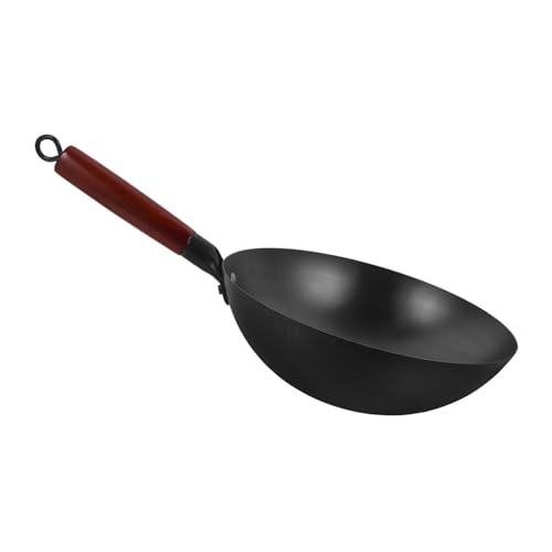 Sartén Wok tradicional de hierro con mango ergonómico