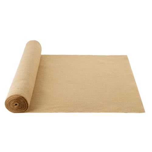 VEVOR Rollo de Tela de Arpillera de 1016 mm x 45,7 m, 50 x 50 Rollos de Tela de Arpillera Natural de Alta Densidad de Ancho, Rollo de Tela de Yute para Envolver Árboles, Decoración, Manualidades