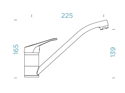 SCHOCK® Küchenarmatur COSMO Onyx I Hochdruck Einhebelmischer mit Festauslauf I 360° schwenkbar I Platzsparendes Design I Extrastarker Wasserdurchlauf I Standard Norm-Anschlüsse I Messing I 165 mm Höhe