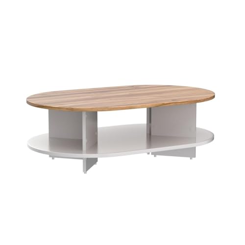 Image of Interio by Godrej Coffee Table Osaka Small Engineered Wood Coffee Table, 1-Year Warranty, Remini Walnut, Knock Down