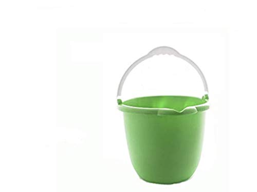 Buckets ECO-Plastic, Made in USA, 5 Pack, with Ergonomic Bottom and handling 2,5 Gallon. Green Color. 5 Pack