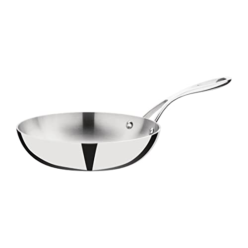 Vogue Stainless Steel & Aluminium Tri-Wall Frying Pan 20cm - All Hobs Including Induction, Suitable for Everyday Use FS668