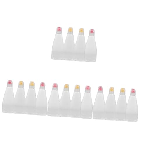 STOBAZA 4sets Compact Condiment Bottles Small Squeeze Bottles for Sauces Travel Condiments 4pcs*4