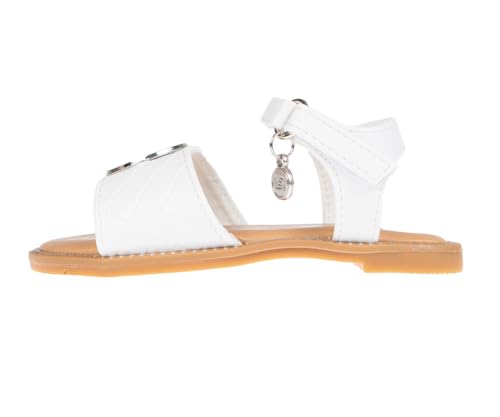 Image of bebe Girls' Sandals - Trendy Flat Designs with Rhinestones, Puffy Straps, Embossed Details and Charms for Toddlers /Little Kids /Big Kids