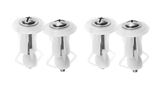 Image of MHS Hydraulic Soft Closing Toilet Seat Cover Fixing Screws | Universal Top Mount Hinges Screws & Blind Hole Nuts | SS 304 Brass Rubber Anti-Rust Fittings (2 Pair, Abs Plastic Fitting)