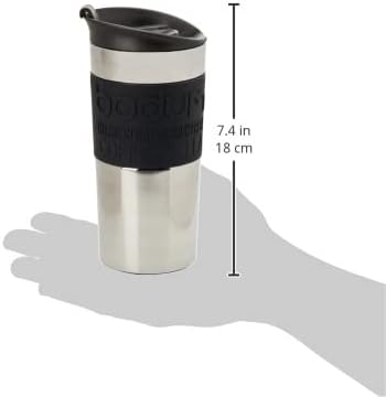 Bodum Travel mug con émbolo y Tapa Extra, Negro, 350 mililitros