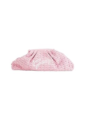 Gaelle Paris Maxi Pochette Rosa con Ricamo Firma, Borsa a Tracolla Donna in Cotone e Poliestere, 38 x 11 x 18 cm