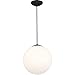 Pearl - 1 Light Large Pendant in Mid-Century Modern Style-17 Inches Tall and 15.75 Inches Wide-Matte Black Finish -Tr