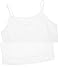 Melynnco Women's Crop Top Basic Sexy Sleeveless V Neck Cute Summer Cropped Cami Tank Top White Small