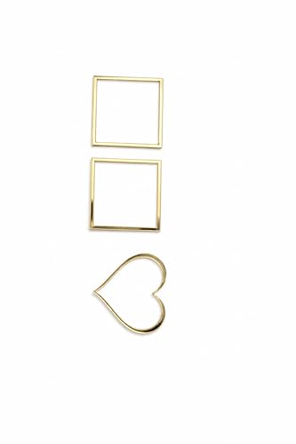 Image of Acrylic Thumbprint Set, Gold Square and Heart Shape Frames for resin art