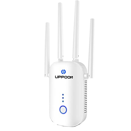 Dual Band 2.4G 5G WiFi Extender Signal Booster up to 5000sq.ft, Wireless Internet Repeater Long Range Signal Amplifier for Home, Easy 1-Button Setup, 5 Working Mode, WAN/LAN Port 2