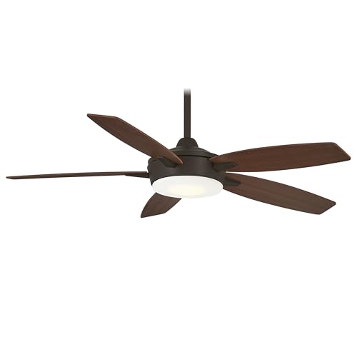MINKA-AIRE F690L-ORB/MM Espace 52" 5-Blade LED Ceiling Fan in Oil Rubbed Bronze Finish with Medium Maple Blades and Etched Opal Glass