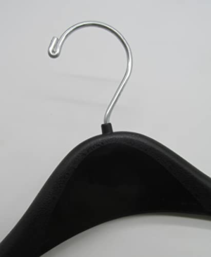 Nahanco H19Rh 19" Concave Plastic Suit Hanger With Round Hook (Pack Of 100), Black #TOP2