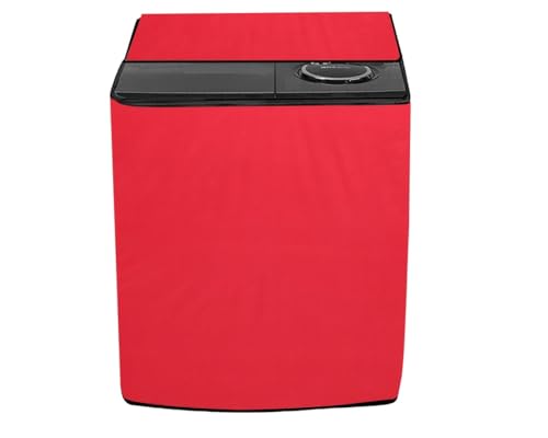 Image of Stylista Waterproof and Dustproof Polyester Washing Machine Cover Compatible for Godrej 7 Kg Semi-Automatic Top Loading WS EDGE CLS 70 5.0 PN2 GPGR, Red