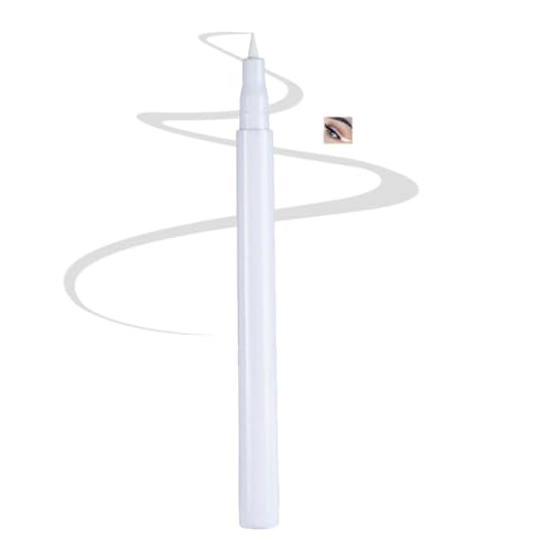 Coloured Waterproof Eyeliner Pen – Long-Lasting Highly-Pigmented Liquid Eyeliner for Women – Smudge-Proof Quick-Dry Pencil with Vibrant Colours (Snow White)