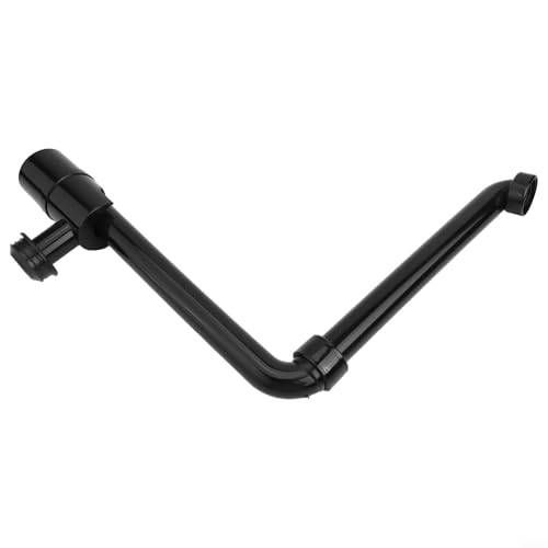 Yuanpgky Trampa de residuos de fregadero que ahorra espacio para el baño, sifón de lavabo ajustable, manguera de drenaje a prueba de agua, filtro de pelo giratorio de 360 grados (negro)