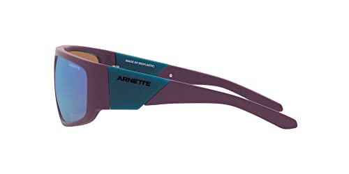 Arnette Men's AN4304 Heist 3.0 Rectangular Sunglasses, Matte Purple/Light Grey Mirrored Blue, 63 mm4