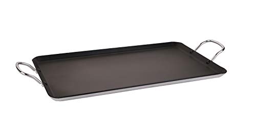 Uniware® Large 4 mm Non-Stick Heavy Gauge Double Griddle,19 x 11.6 Inch, Black