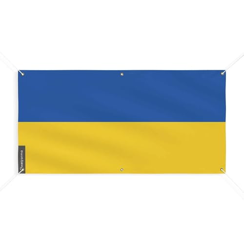 Drapeau Ukraine 100x200 grand pavillon extérieur avec 6 oeillets mât