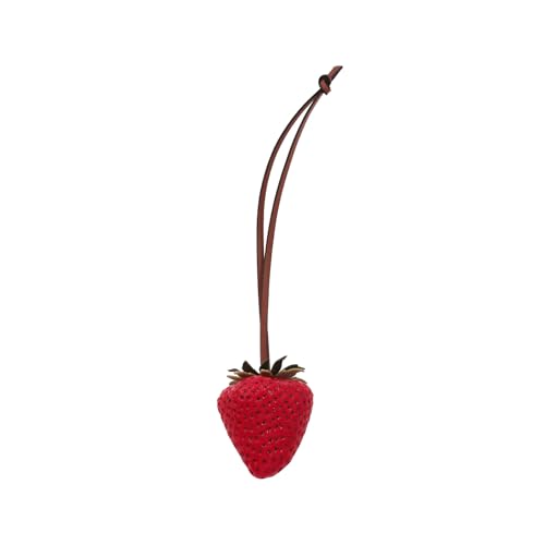 Novum Caelum 3D Strawberry Bag Charms - Cute Purse Handbags Keychain Fruit Accessories - Design Birthday Gift for Women (Red)