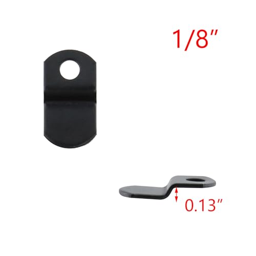Image of T Tulead Canvas Offset Clips for Picture Framing 1 /8 inch Black Canvas Clip Offset Mirror Clamps Clips 20PCS with Screws