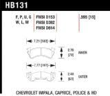 Hawk Performance HB131U595 Full Size GM Magnum DTC-70