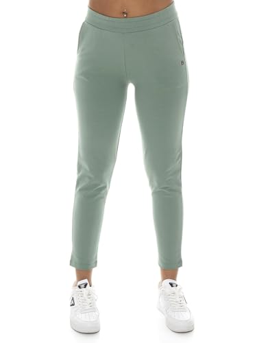 Pantalon droit coton femme Leone Basic vêtement détente léger non molletonné taille élastique