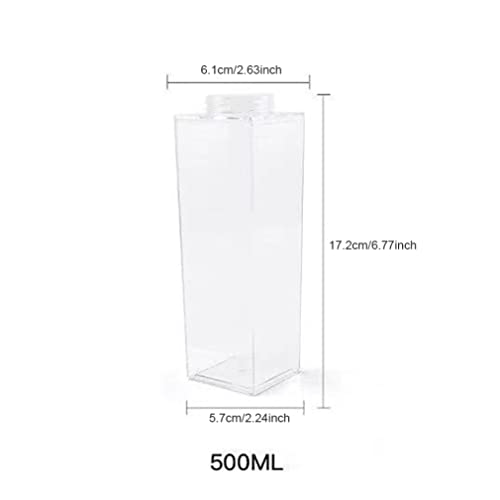 Botella de jugo transparente reutilizable y hermética de 500ml pack de 2 8