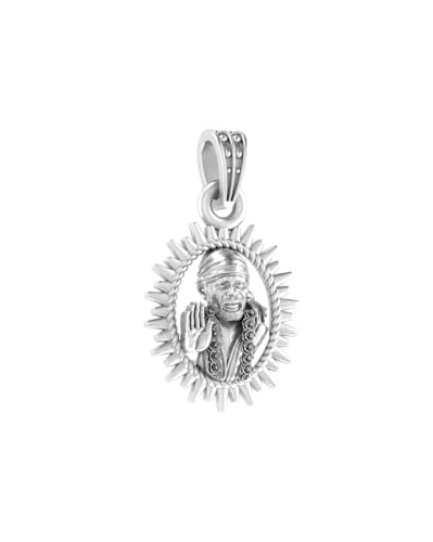 Pendentif Lord Shirdi Sai Baba en argent sterling 925, collier amulette de taille Small 3 g