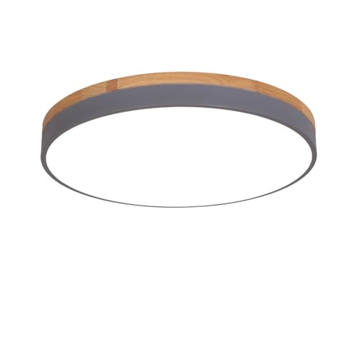 Plafonnier LED rond en bois 36W encastré mince pour chambre et cuisine