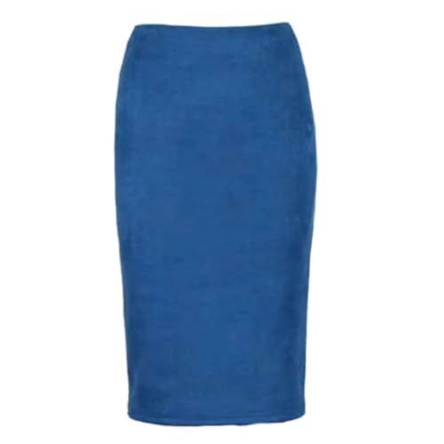 Jupe d'hiver en daim bleu premium Neophil taille 44 coupe ajustée
