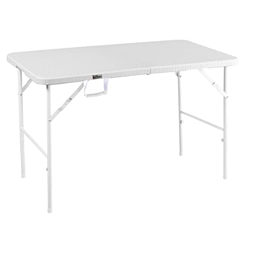 HATTORO Buffettisch Campingtisch Klapptisch Gartentisch Koffer 120 cm Weiß